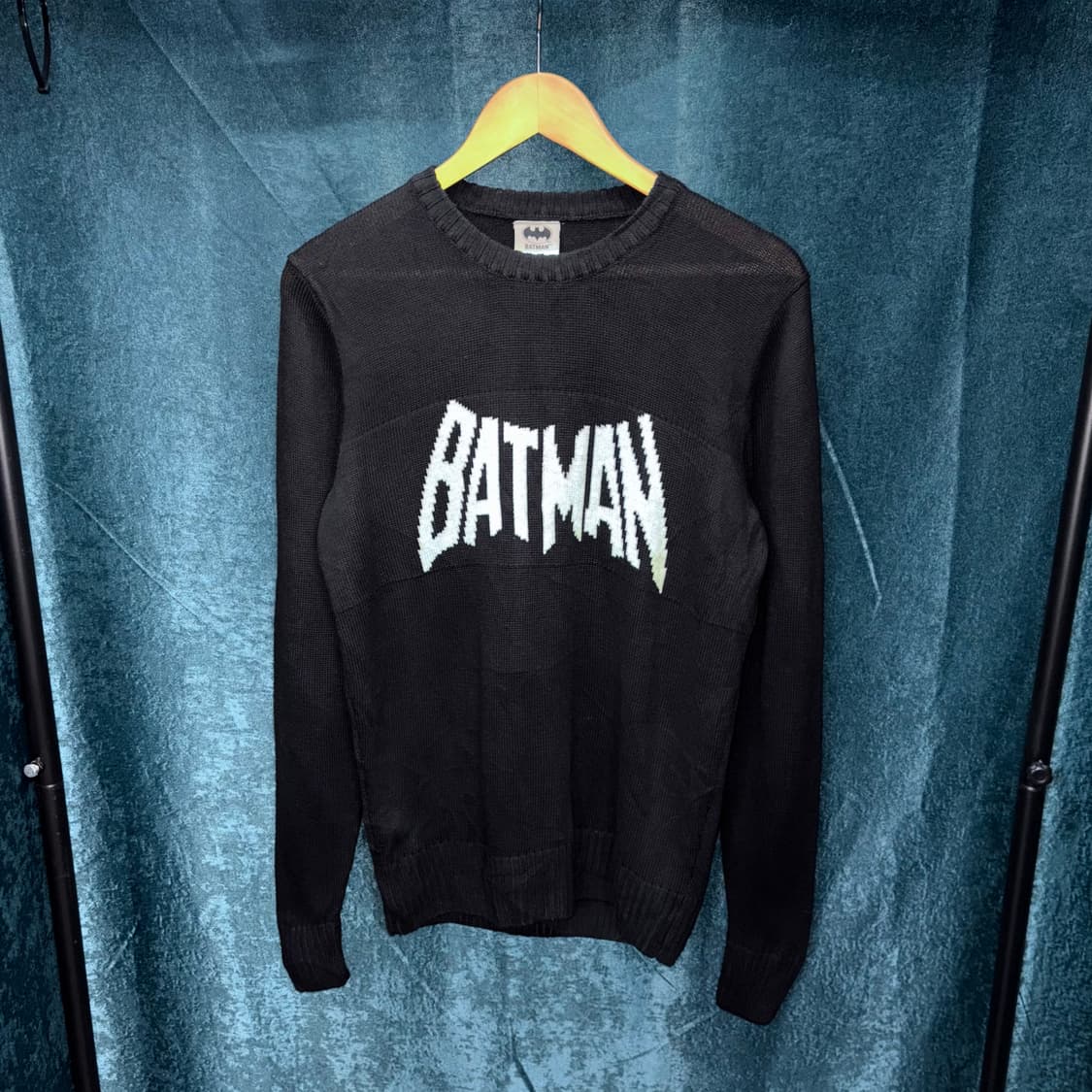 (S) 배트맨 스펠링 로고 블랙 니트 상품이미지1