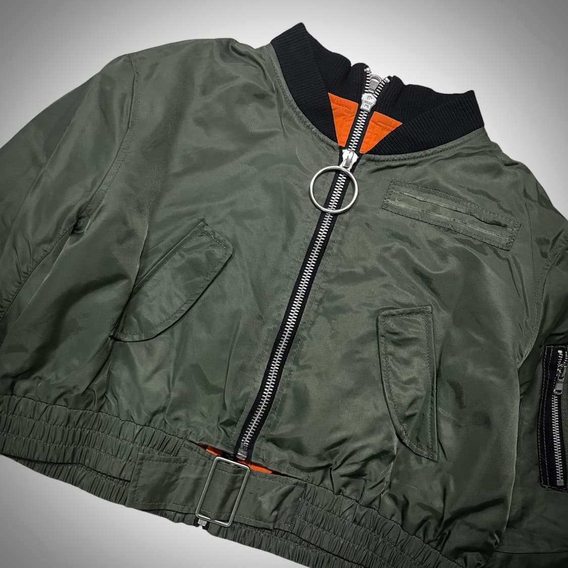 khaki crop buckle jacket 상품이미지5