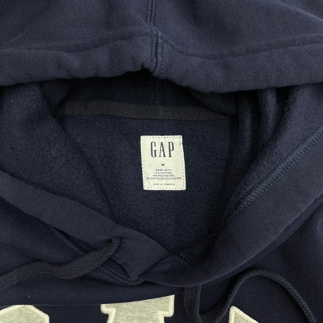 갭 그레이 센터로고 네이비 후드 M 상품이미지5