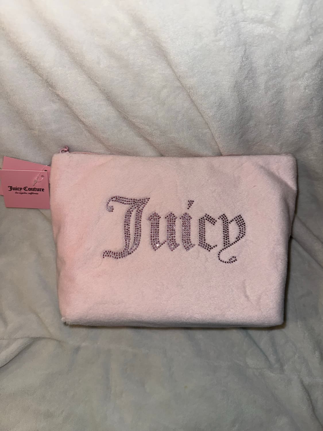 쥬시꾸뛰르 베이비핑크 벨벳 파우치 핀터깔 베이비베어 갸루 베메클 상품이미지1