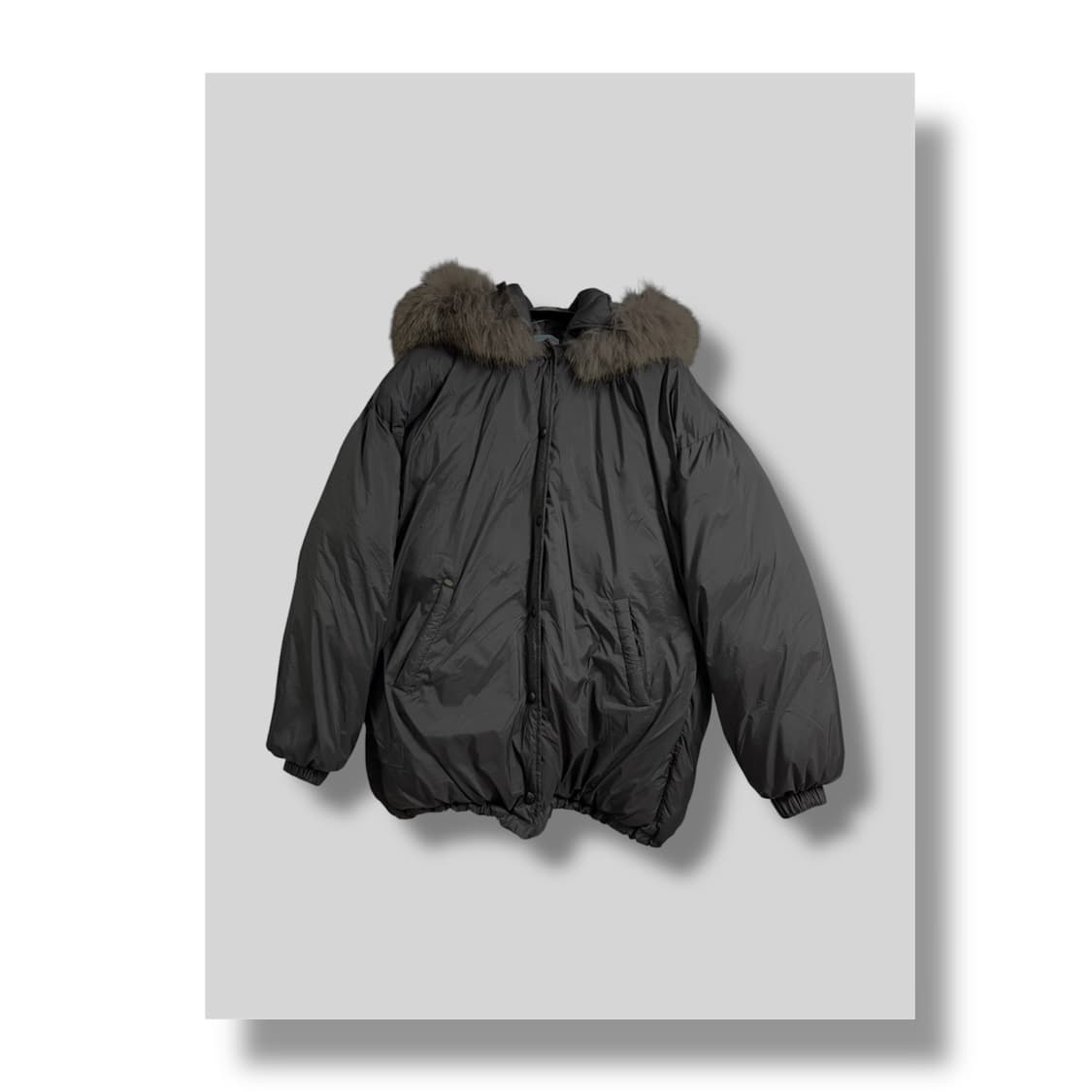 pale jade) 오버핏 라쿤 패딩 코트 [블랙] 상품이미지1