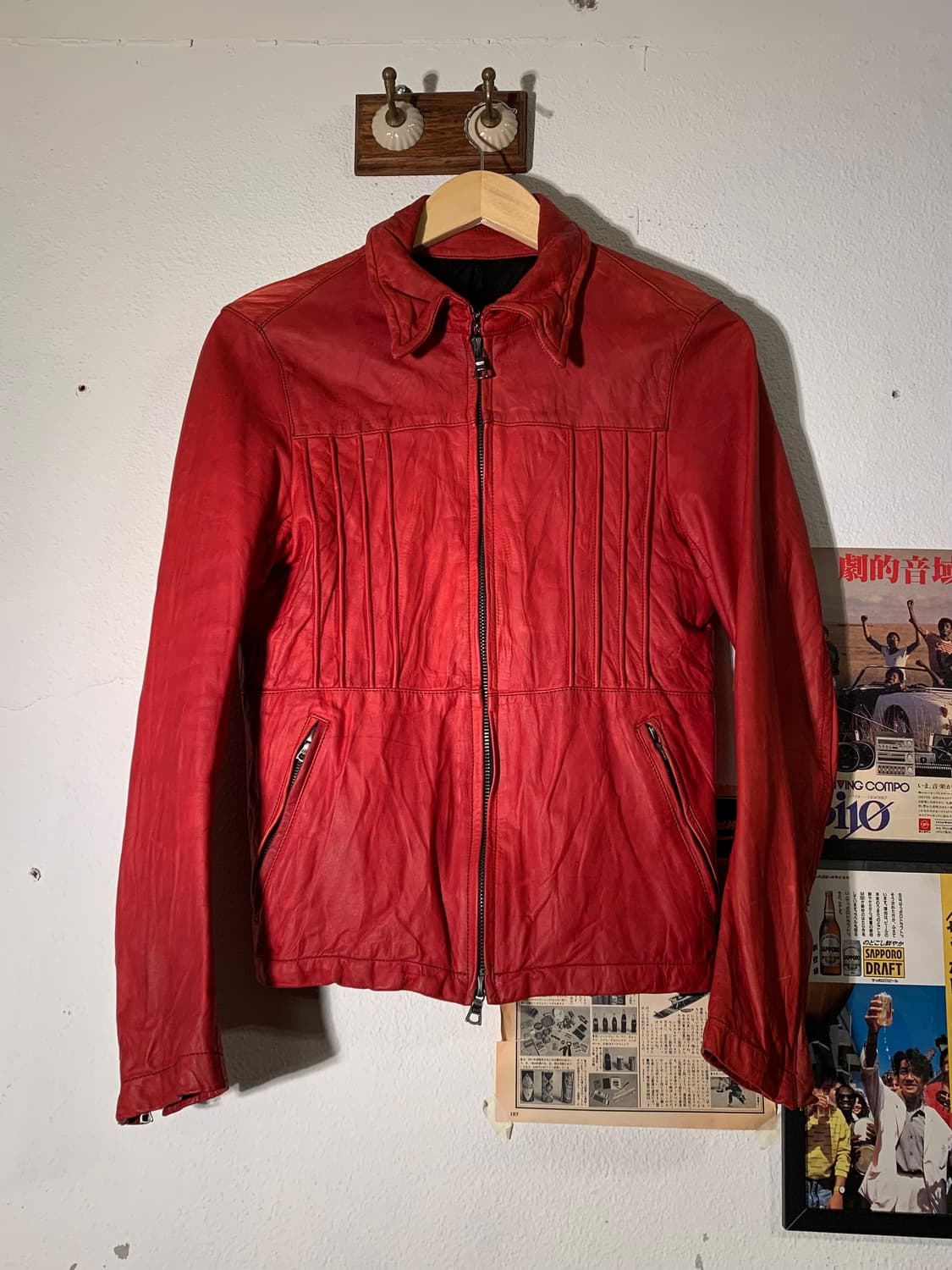 No id 레드 카우레더 자켓 상품이미지1