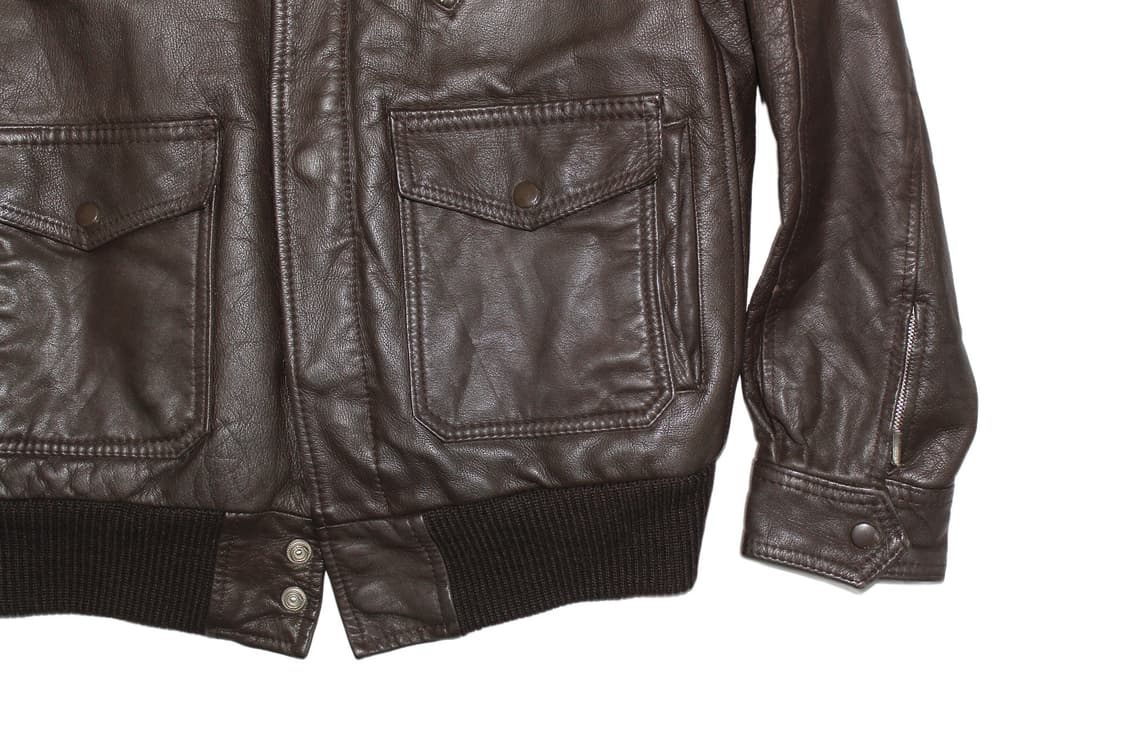 TOBEL JAPAN BY TOKYOBELT 카우레더 A-1 봄버 자켓 상품이미지3