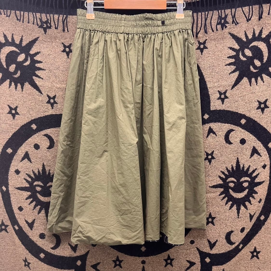 빈티지 리버시블 말차카키 스트라이프 미디 롱 스커트 K0041 상품이미지3