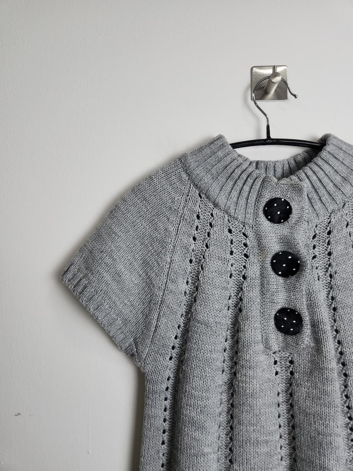 반소매 단추 롱 니트 상품이미지5