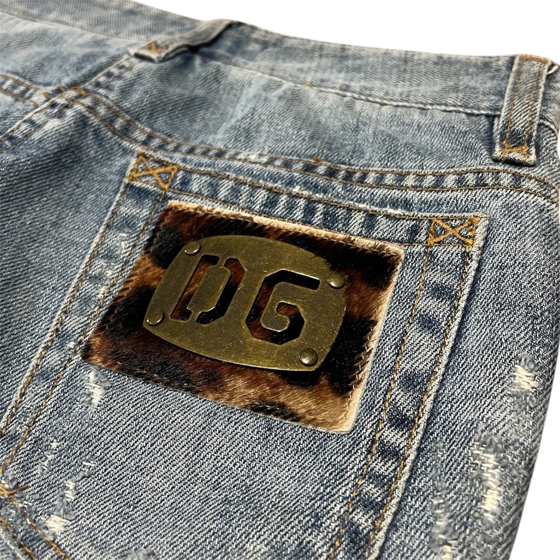 Dolce & Gabbana 아카이브 빅메탈 호피 플레이트 데님 상품이미지1