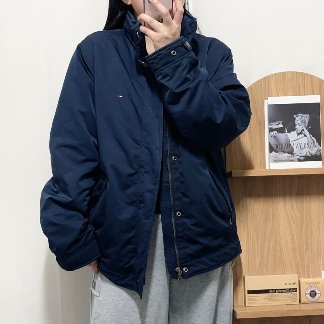 [정품] 타미 네이비 안감기모 두툼 점퍼 [ S ] 상품이미지1