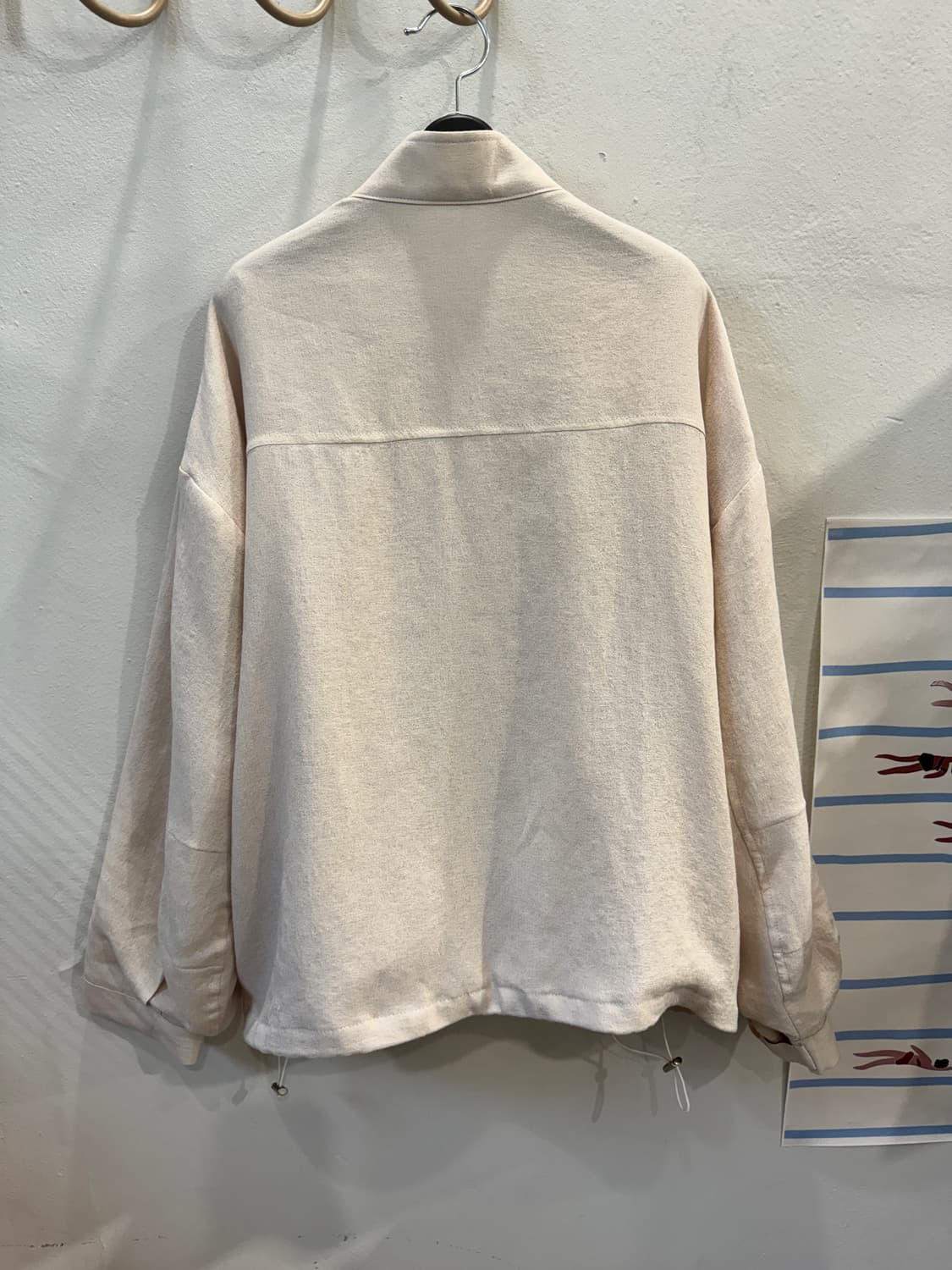 일본 빈티지 린넨 하이넥 블루종 상품이미지7