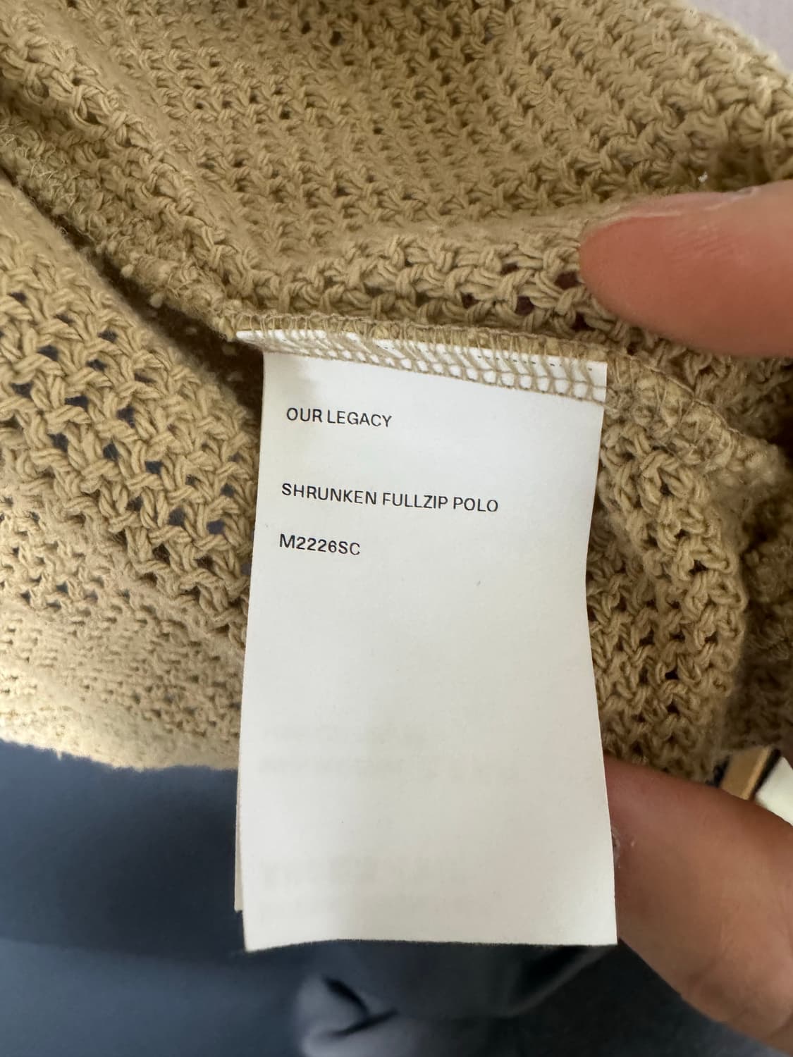 [48] 아워레가시 22ss 슈렁큰 풀 집 폴로 로프 위브 베이지 상품이미지3