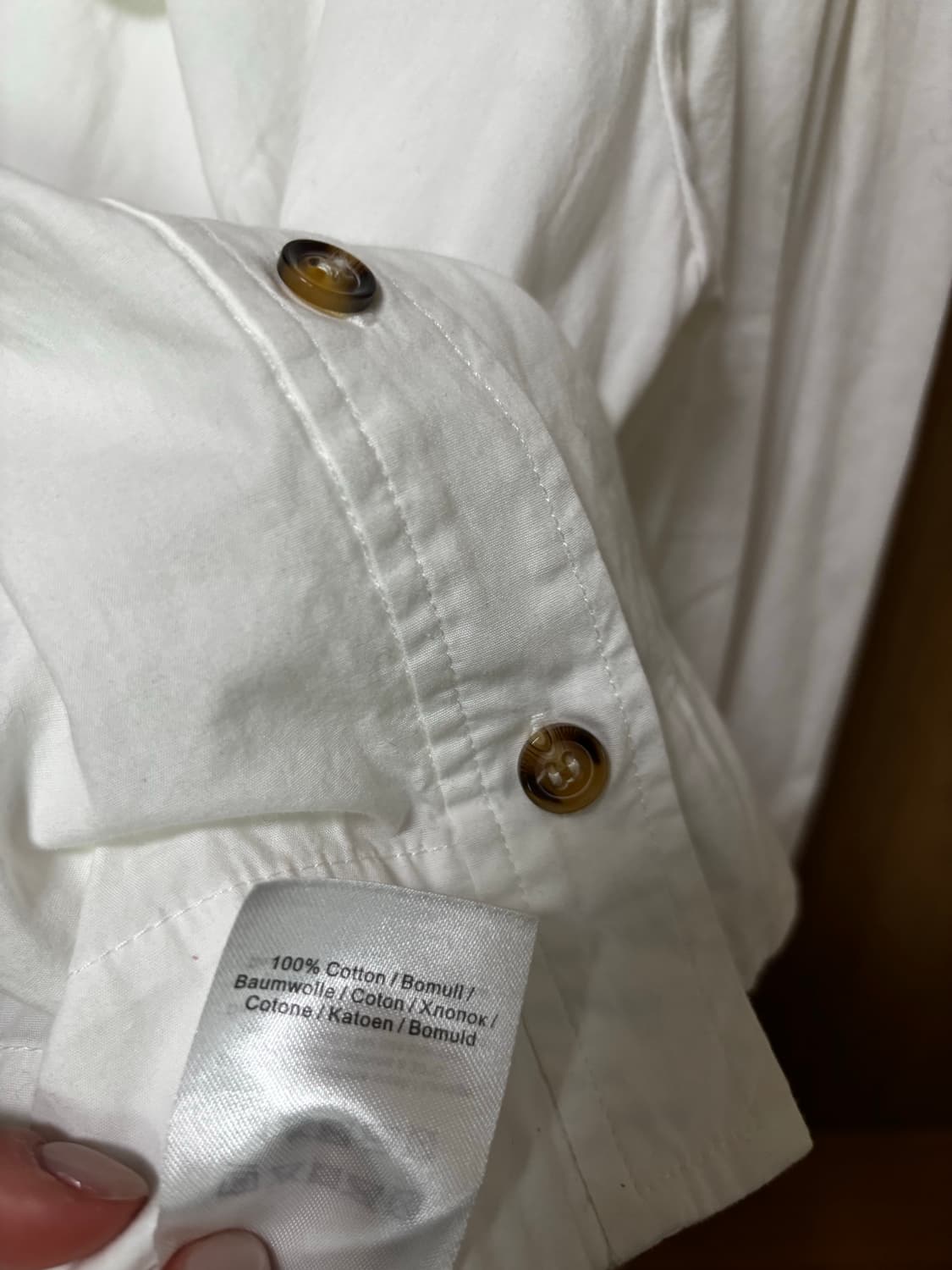 가니 화이트 빅카라 러플 블라우스 38사이즈 상품이미지5