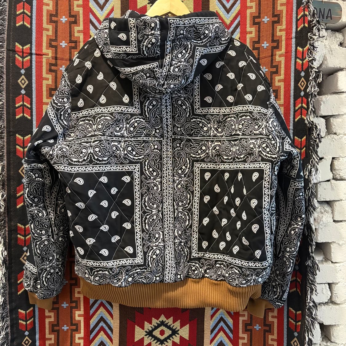 90s 칼하트 j130 반다나 커스텀 후드 워크 자켓 상품이미지2