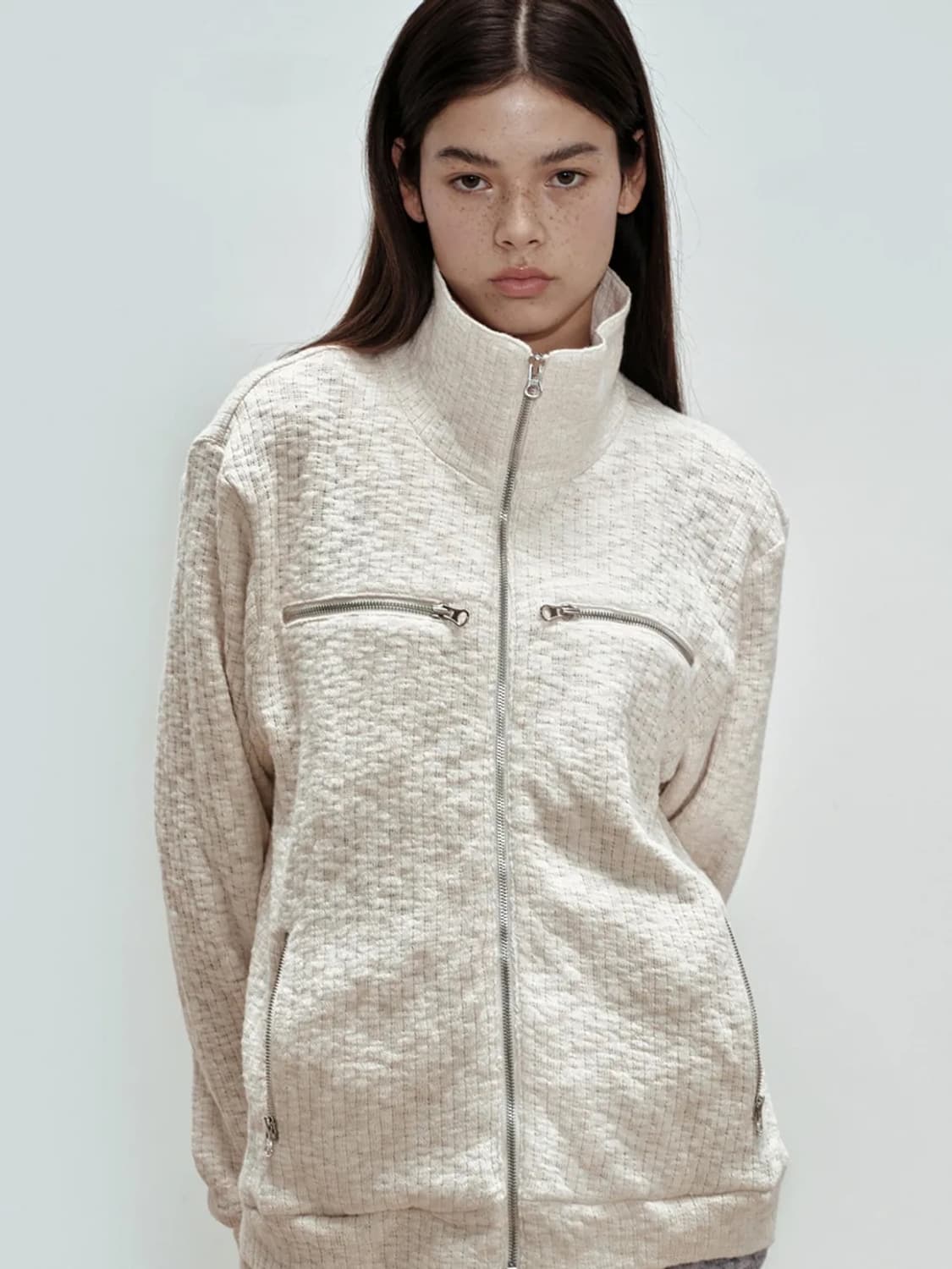 세릭 와플 니트 집업 자켓 상품이미지4