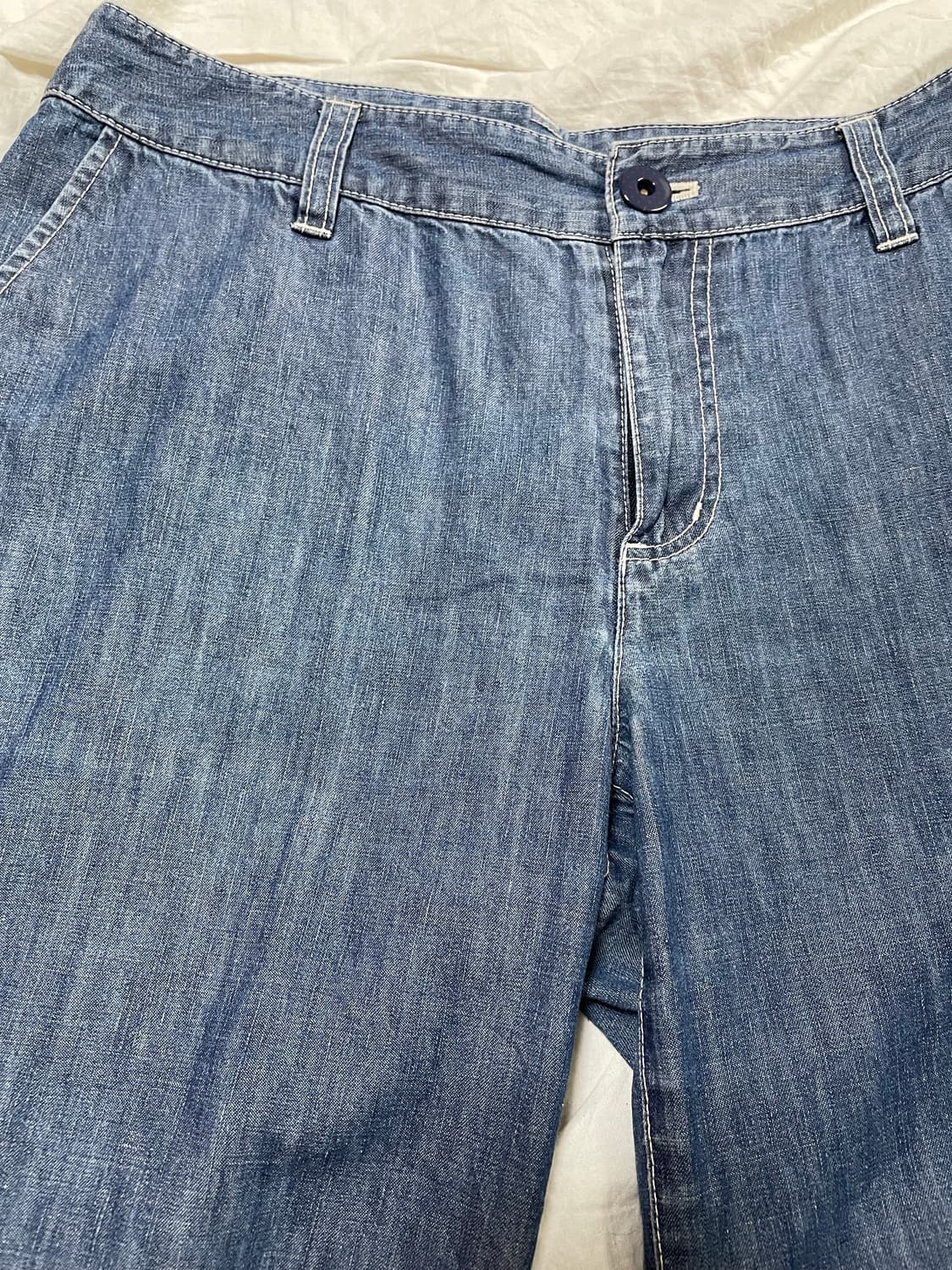 크로커다일 데님 카프리 와이드 팬츠 상품이미지4