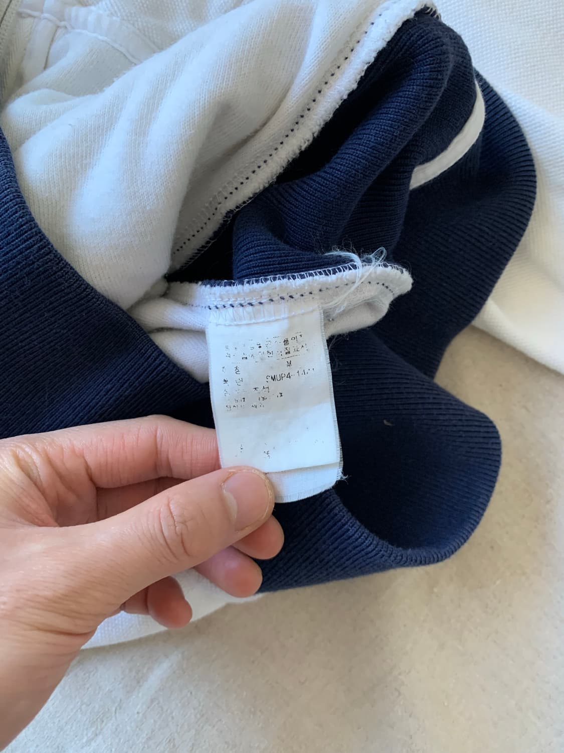 대장급 폴로 랄프로렌 빅포니로고 화이트 네이비 코튼 집업  상품이미지8