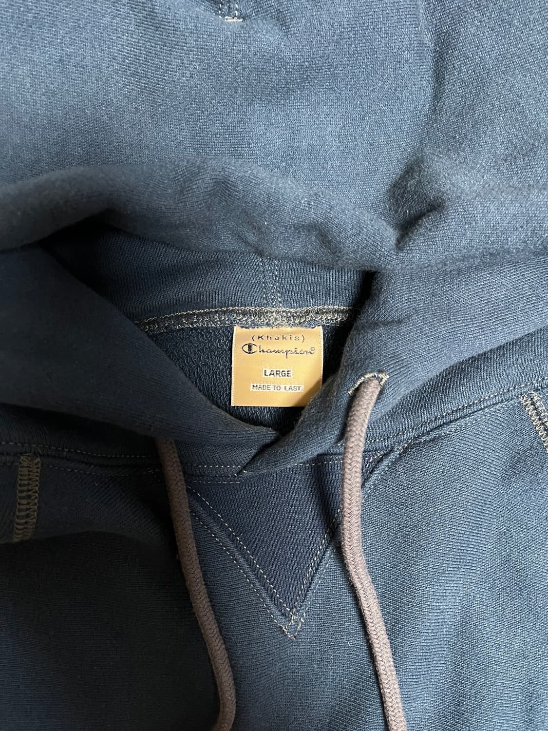 챔피온 X 카키스 클럽 후드 티셔츠 Tint Navy 라지사이즈 상품이미지4