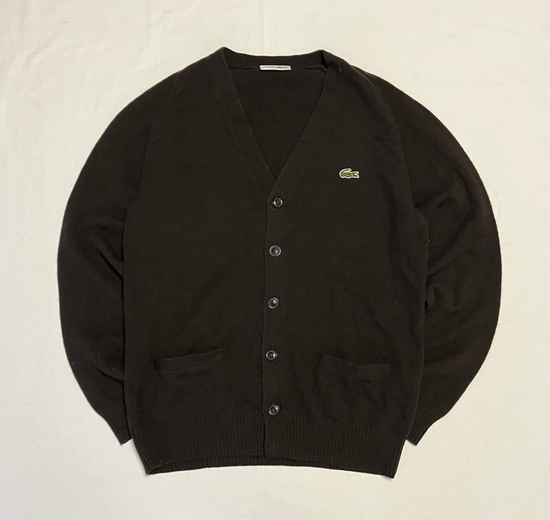 80s 빈티지 CHEMISE 라코스테 울 가디건 딥 브라운 상품이미지1