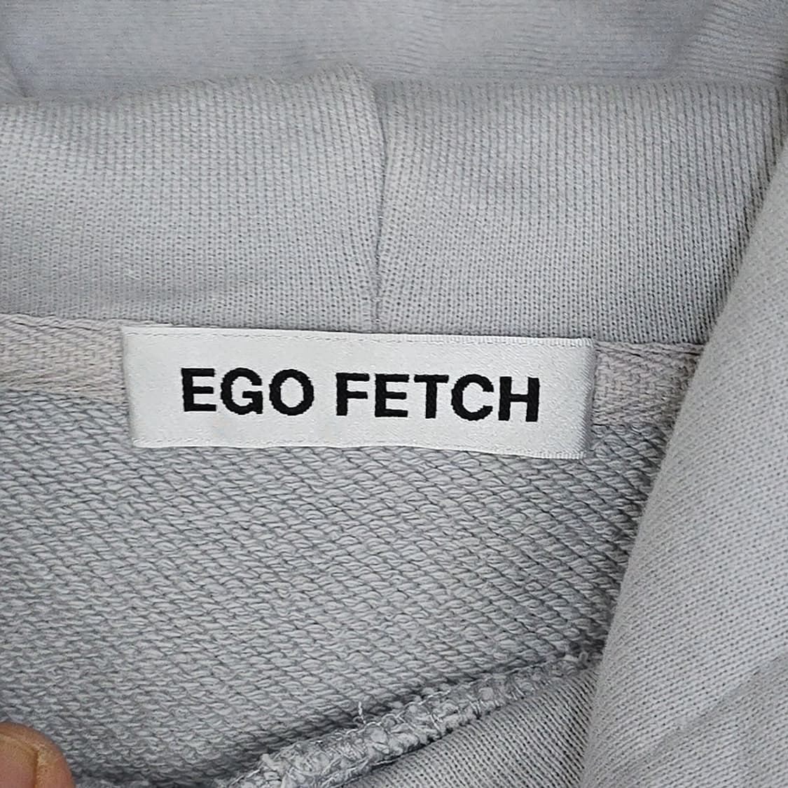이고패치 EGO FETCH 로고 자수 후드 스웻셔츠 그레이 XL 상품이미지5