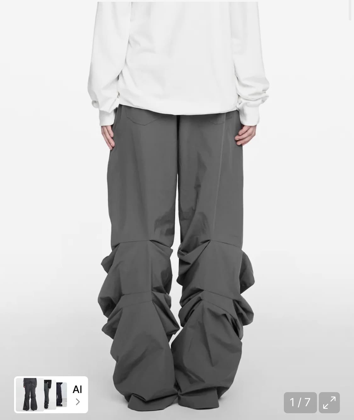 NACHE PINTUCK NYLON PANTS CHARCOAL 상품이미지1