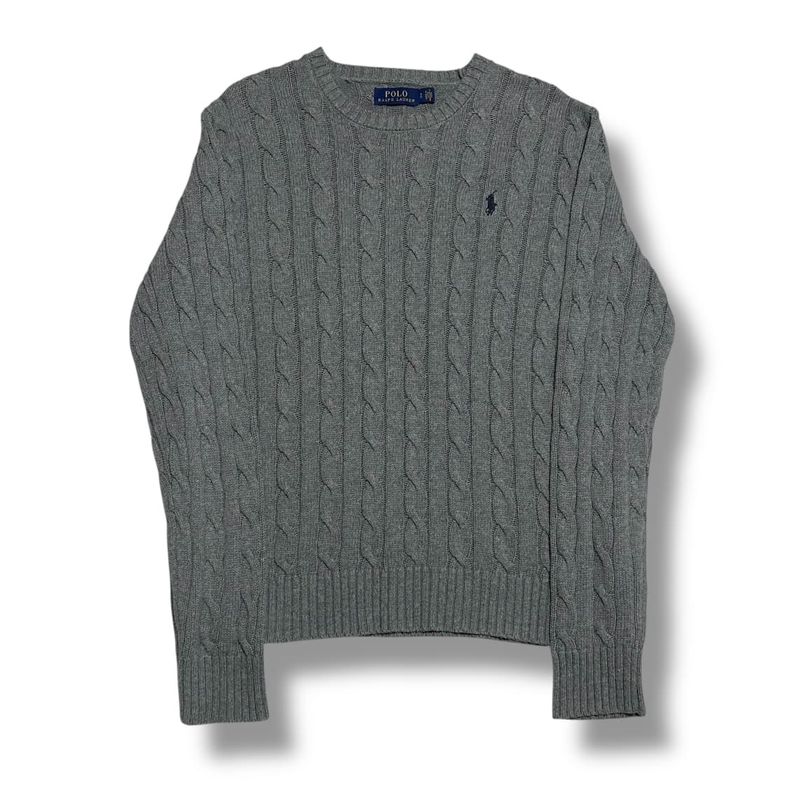 Polo Ralph Lauren 그레이 케이블 코튼 니트 상품이미지1