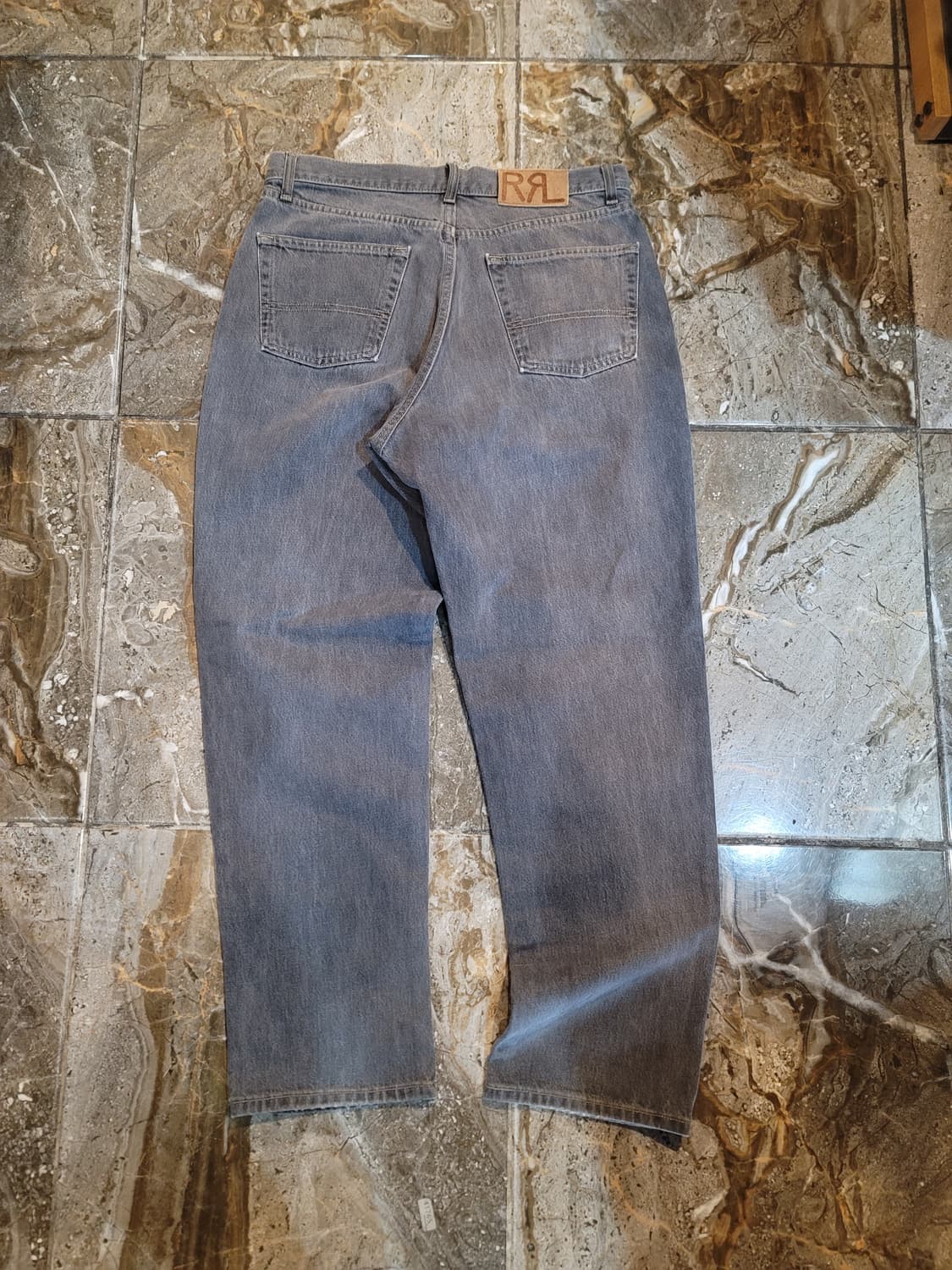 더블알엘 다크그레이 와이드 데님팬츠  상품이미지3