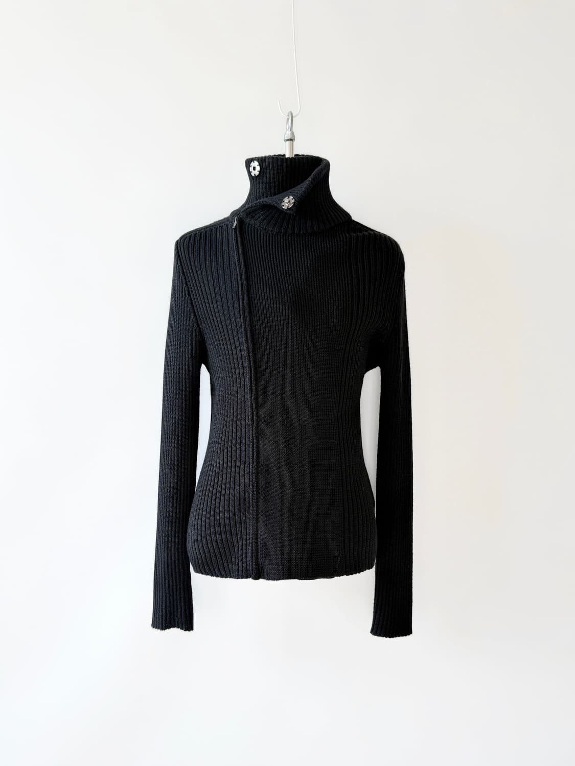 Vneck 메리노울 집업 니트 자켓 상품이미지3