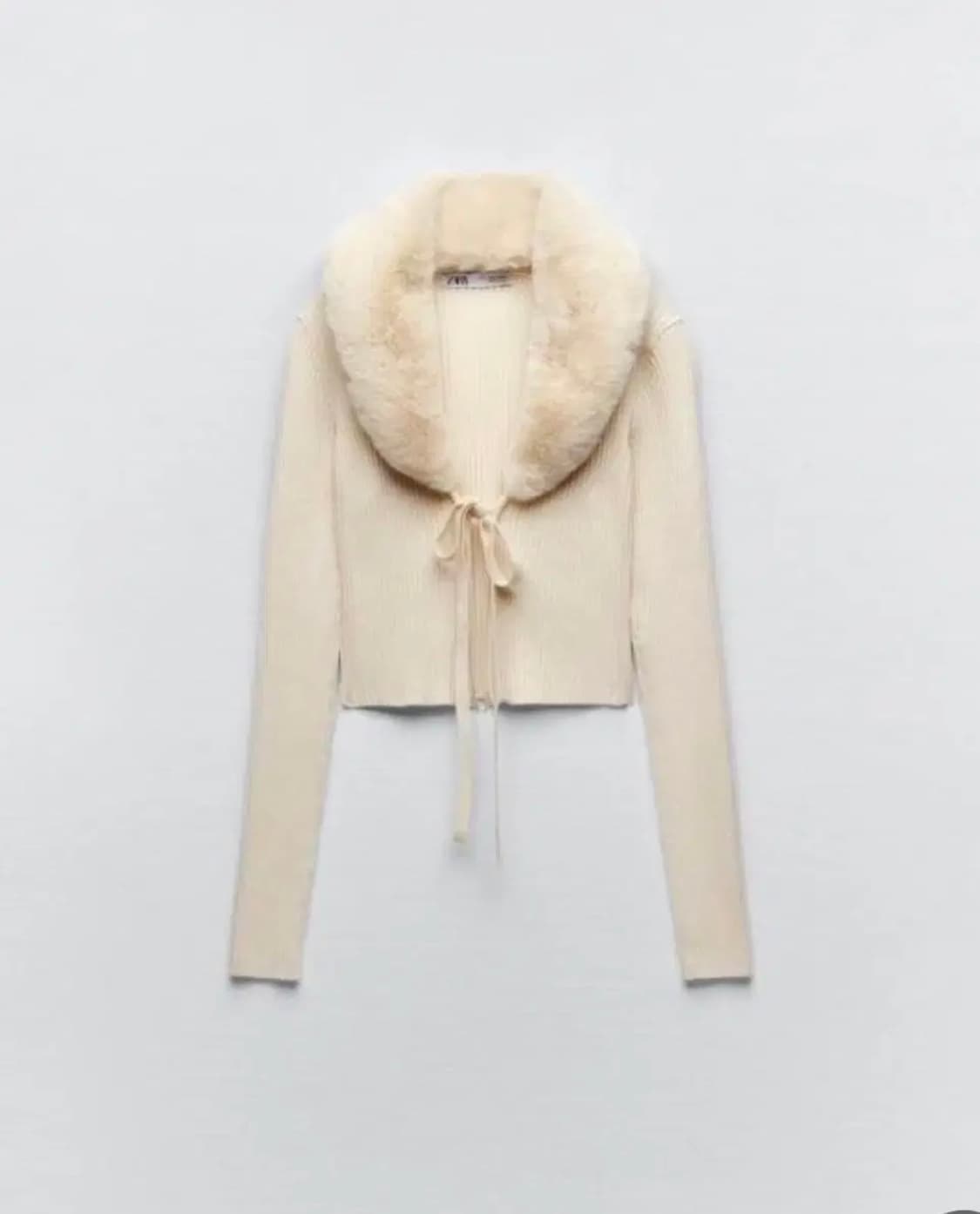 자라 에코 퍼 가디건 아이보리 M 상품이미지1