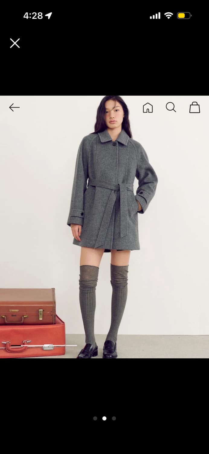 구호 플러스 벨티드 하프코트 그레이  상품이미지3