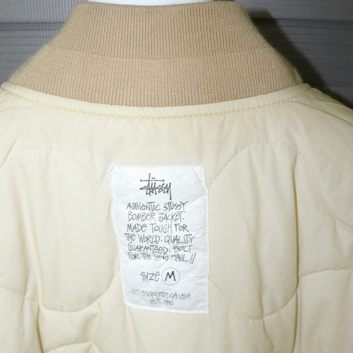 스투시 왁스드 빌트 봄버(리버서블) 자켓 크림 M 상품이미지5