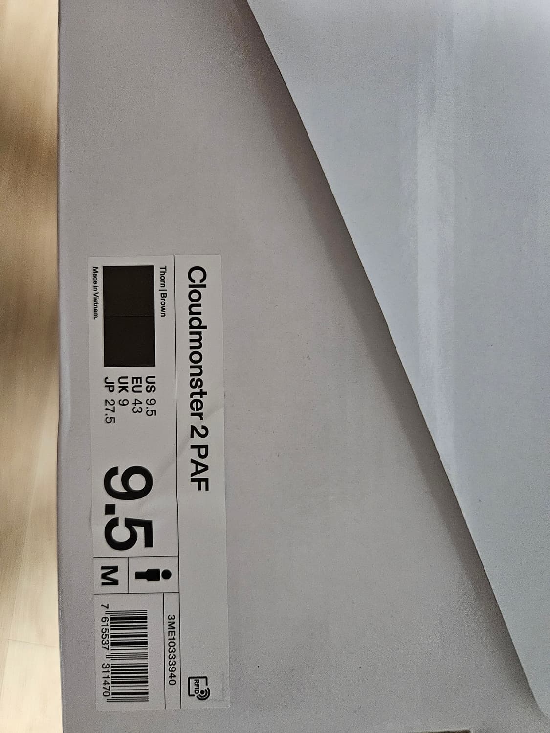 온 러닝 파프 클라우드몬스터 2 쏜 브라운 275 상품이미지5