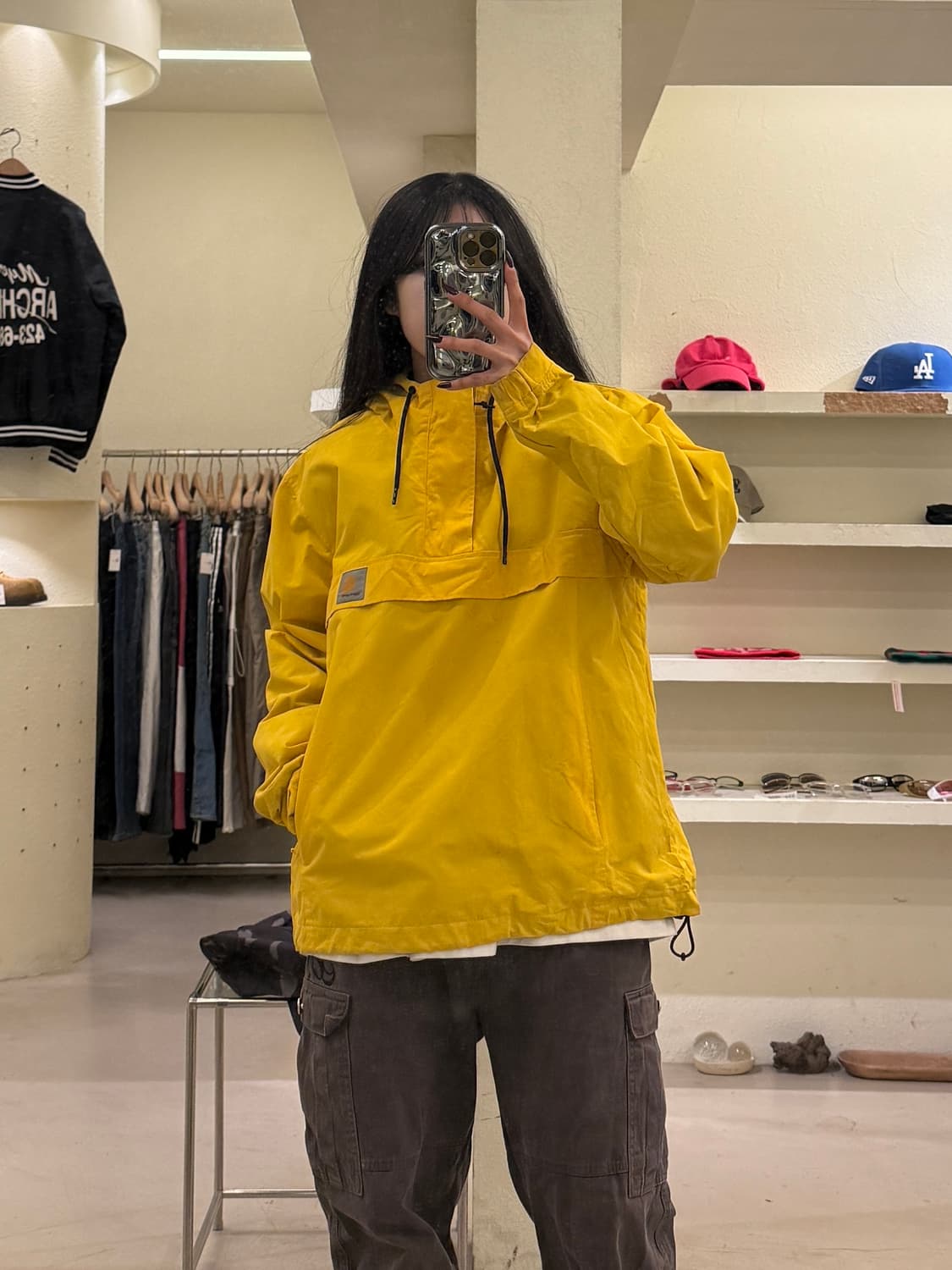 칼하트 옐로우 후드 아노락 재킷 U1352 상품이미지1