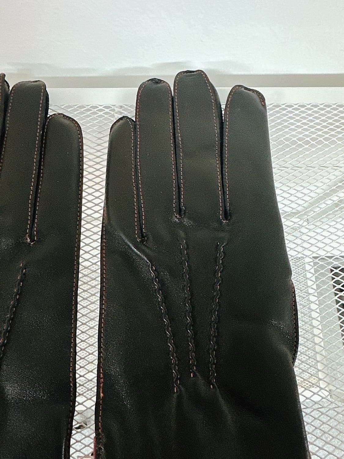 (정품/새상품) 덴츠 남성 브라운 양가죽 울 캐시미어 장갑 상품이미지3