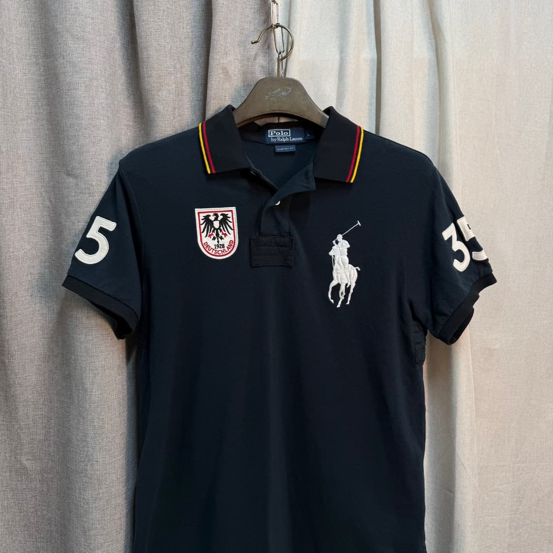 [L] 폴로 랄프로렌 블랙 독일 빅포니 반팔 카라티 상품이미지3