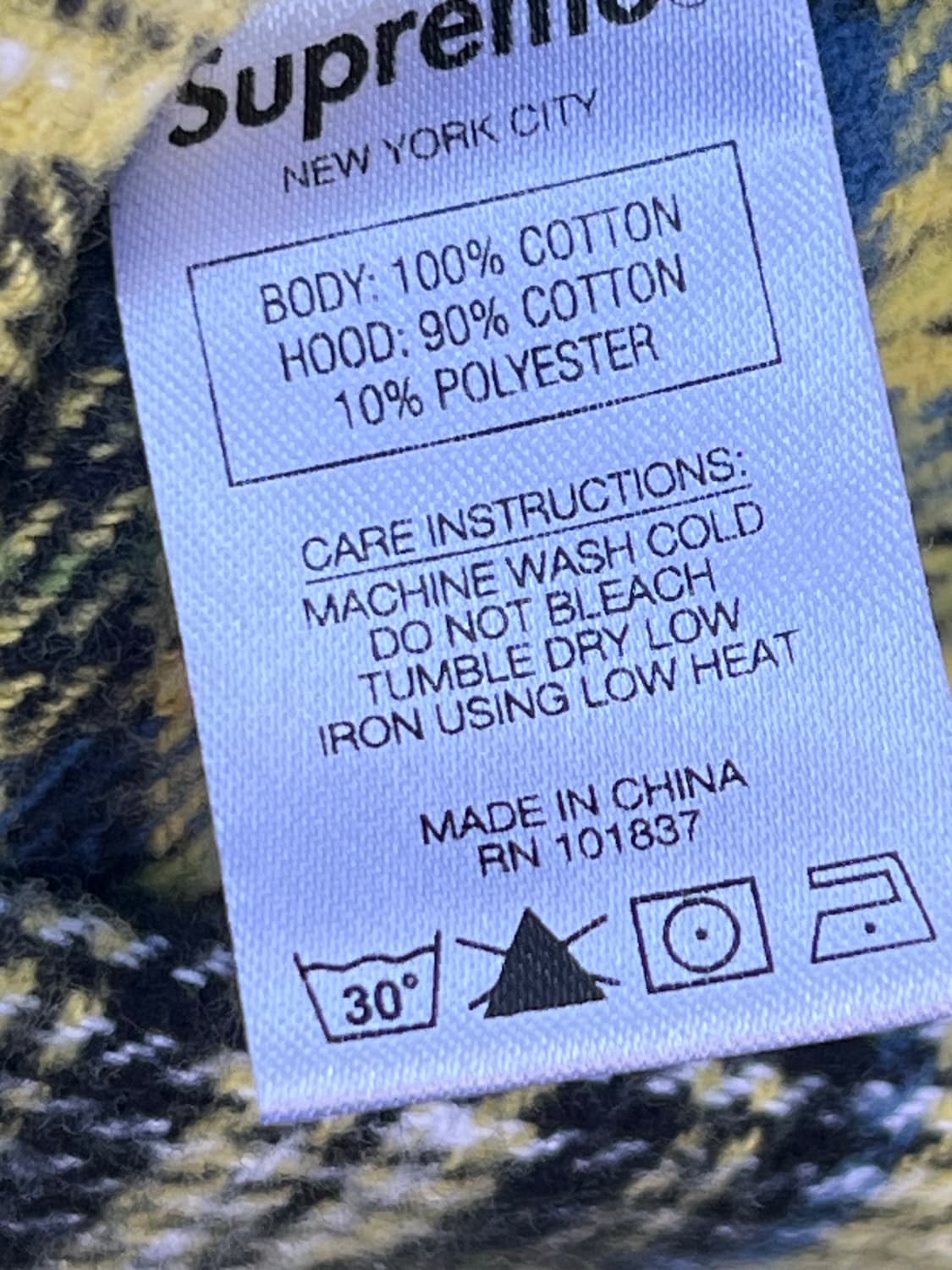 Supreme SS18 Hooded Plaid Flannel Shirt 상품이미지7