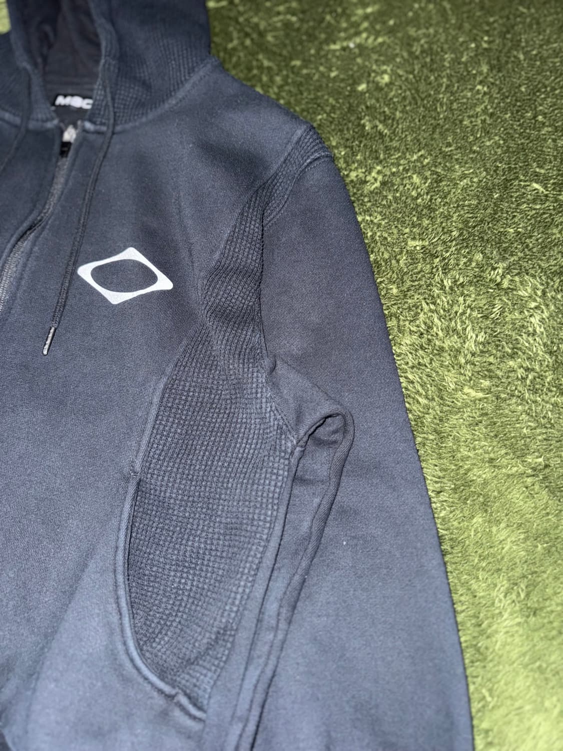 [M] MSCHF 미스치프 와플 믹스드 패널 후드 집업 블랙 상품이미지3