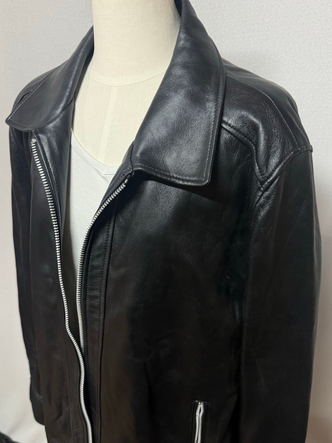 스페로네 lamb skin leather 램스킨 블랙 양가죽자켓 빈티지 상품이미지5