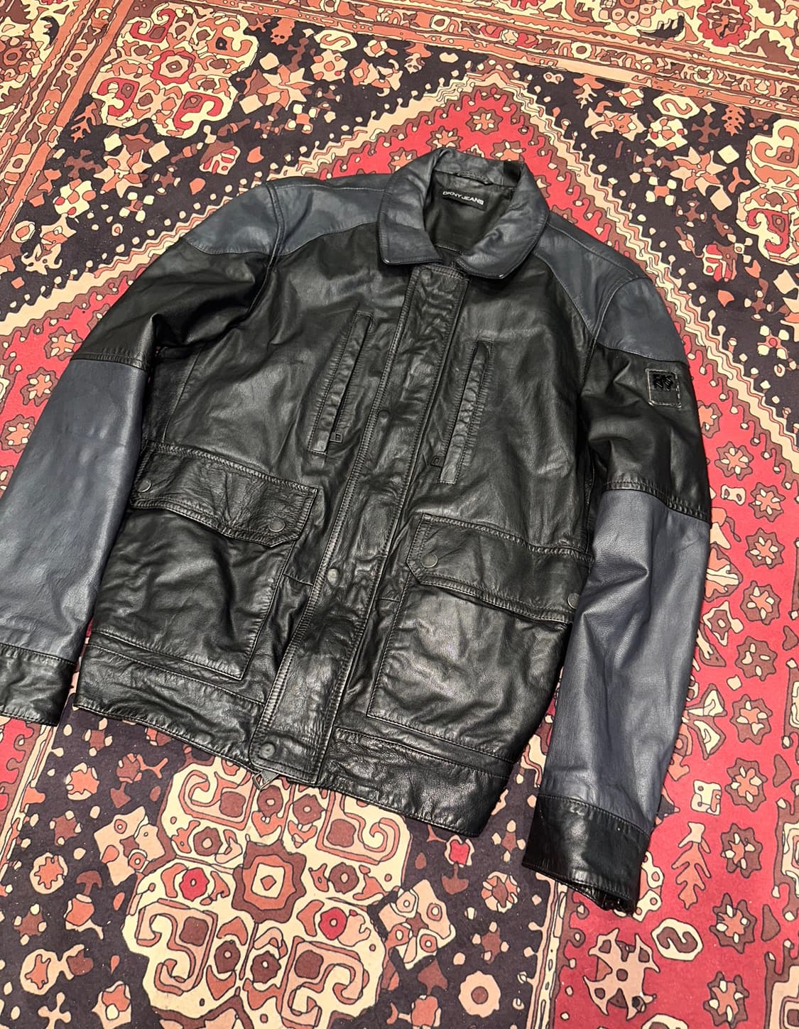 ( L-XL ) Dkny 가죽자켓 양가죽자켓 레더자켓 바이커가죽 상품이미지5
