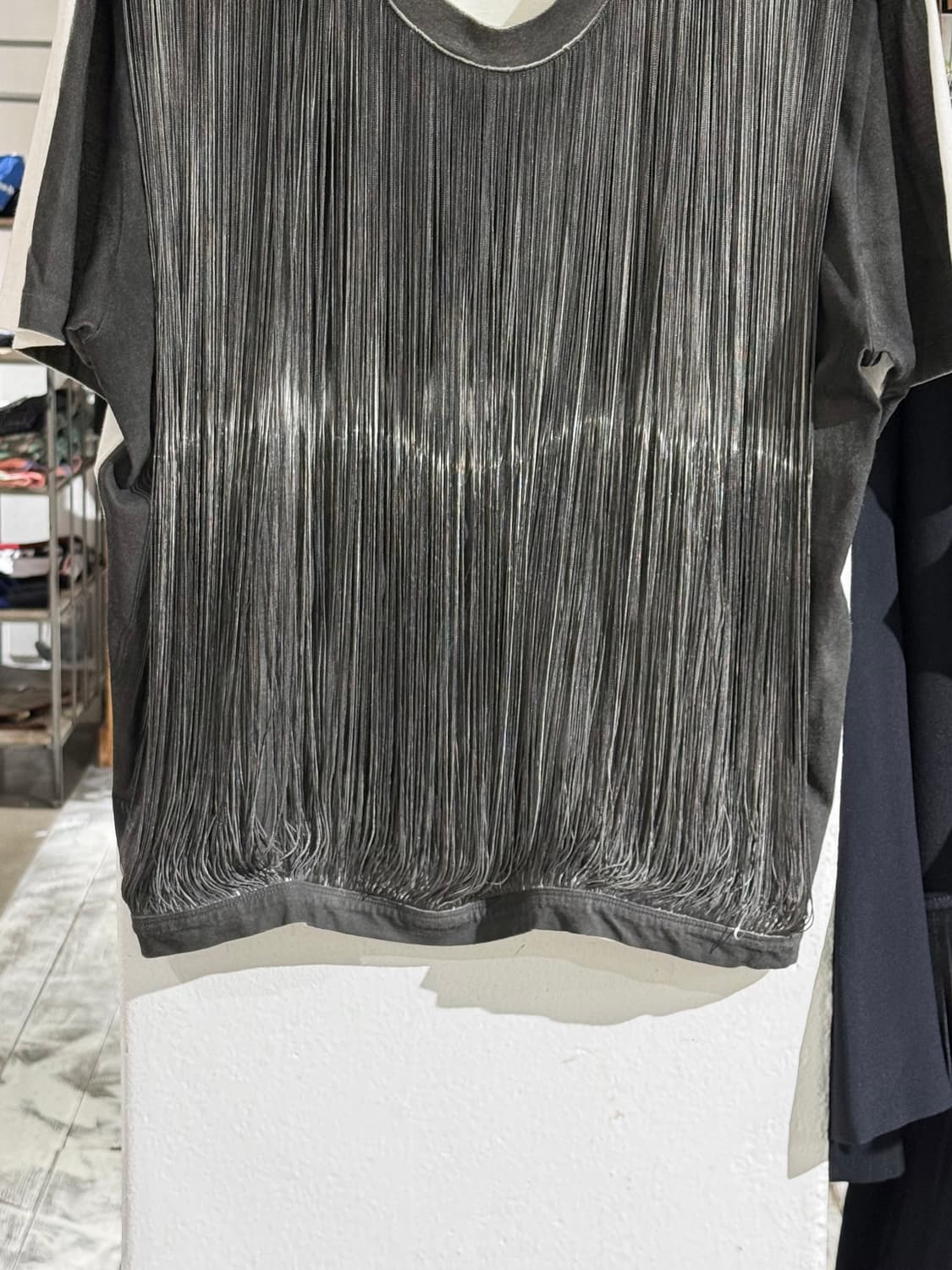 메종 마르지엘라 그레이 프린지 하프 슬리브 티셔츠 상품이미지5