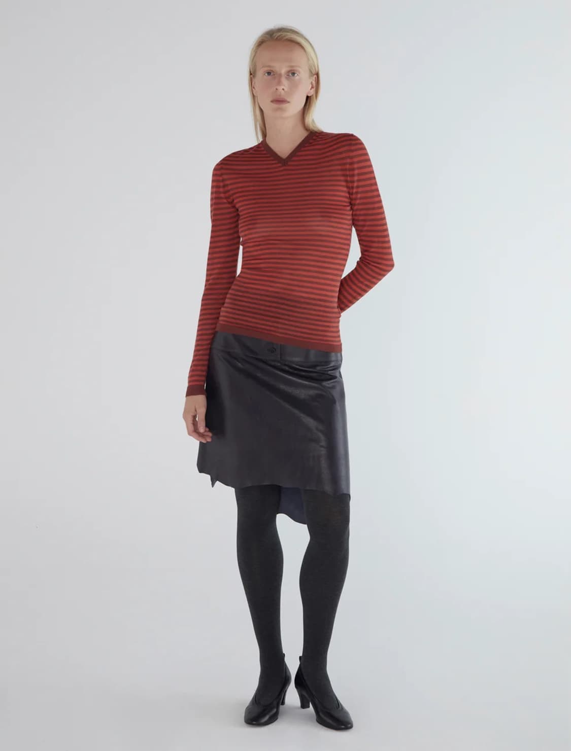 [S,M]팔로마울 Iglú 스트라이프 니트/레드 상품이미지2