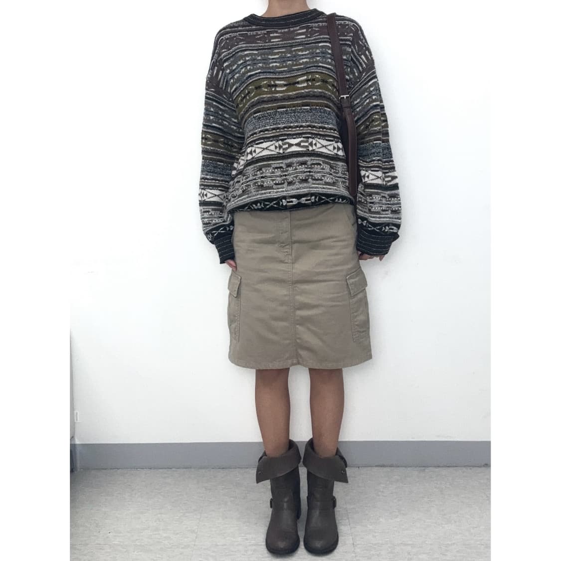 빈티지 베이지 카고 스커트 y2k 상품이미지3