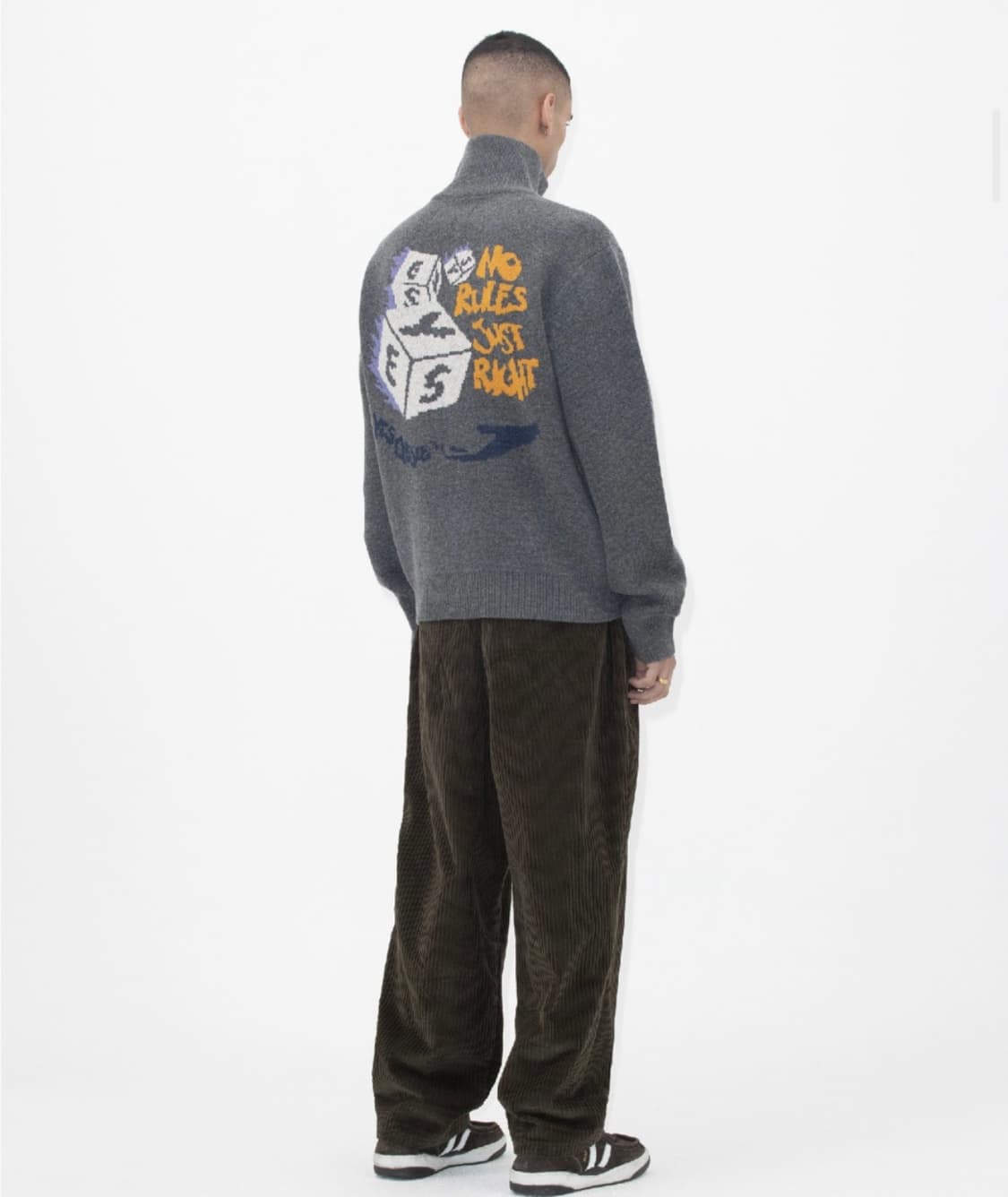 [택포](m) 예스아이씨 다이스 풀집업 가디건 챠콜 상품이미지2