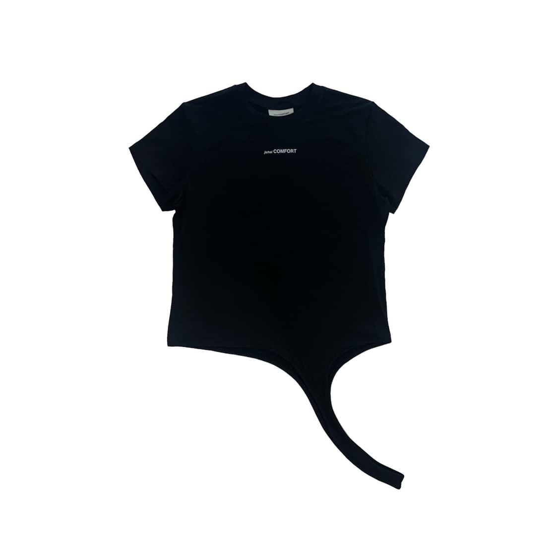 지초이 24-003 ROUNDED HEM T-SHIRT (BLACK) 상품이미지1