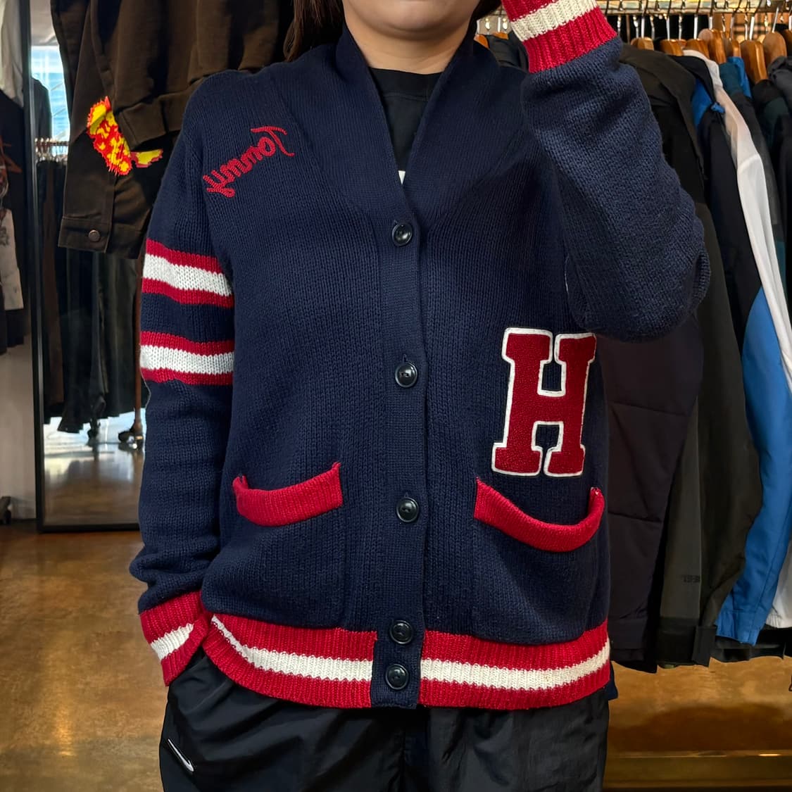 타미힐피거 네이비 가디건 상품이미지1