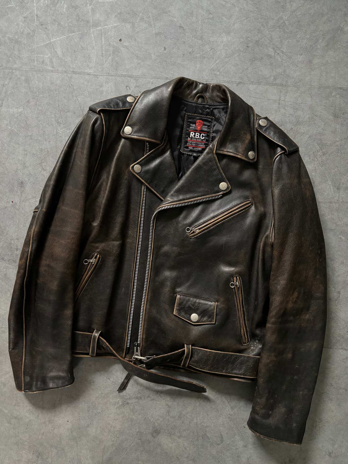 R.B.C 리얼 레더 더블 라이더 자켓  상품이미지1