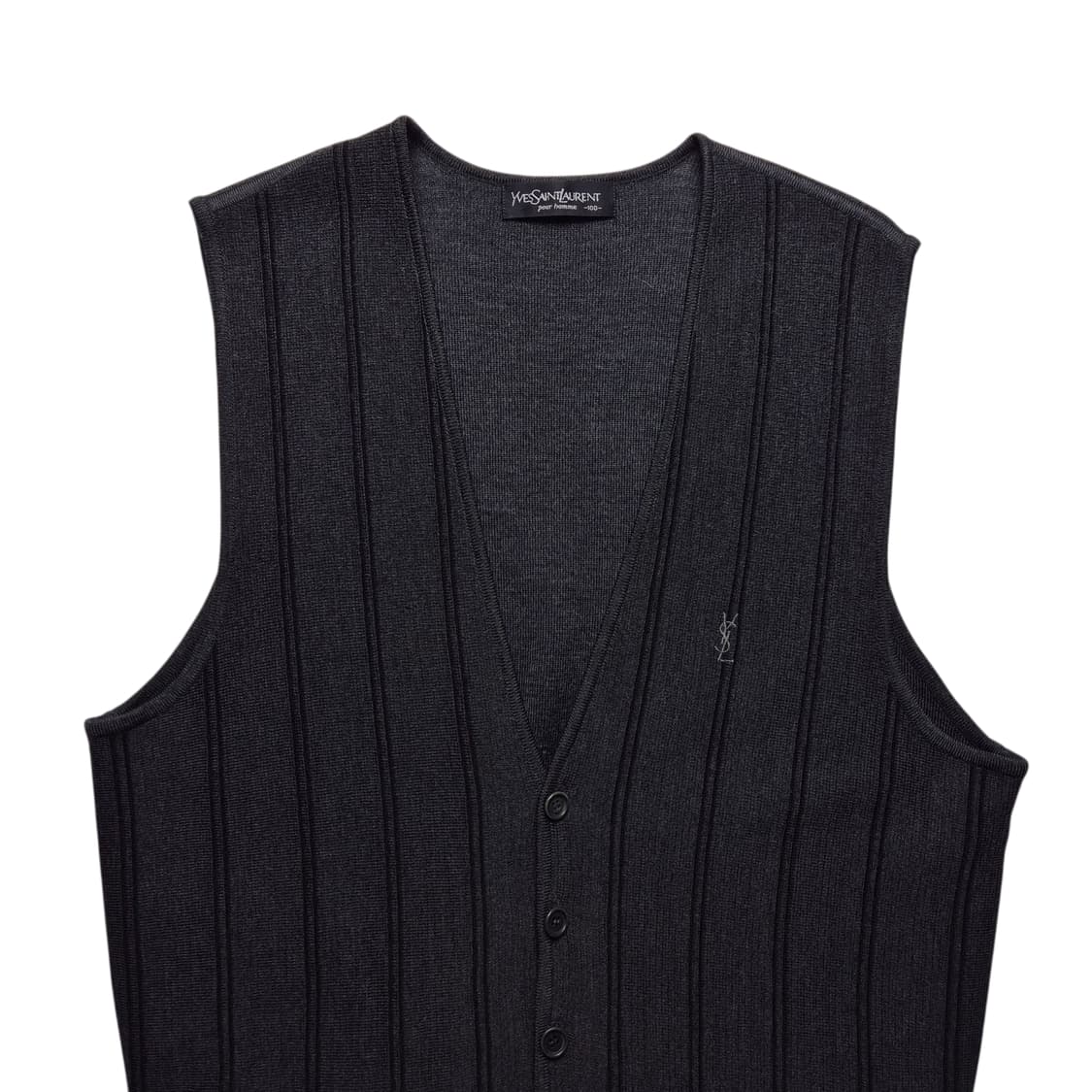 [100] 입생로랑 스트라이프 버튼 니트베스트 상품이미지3