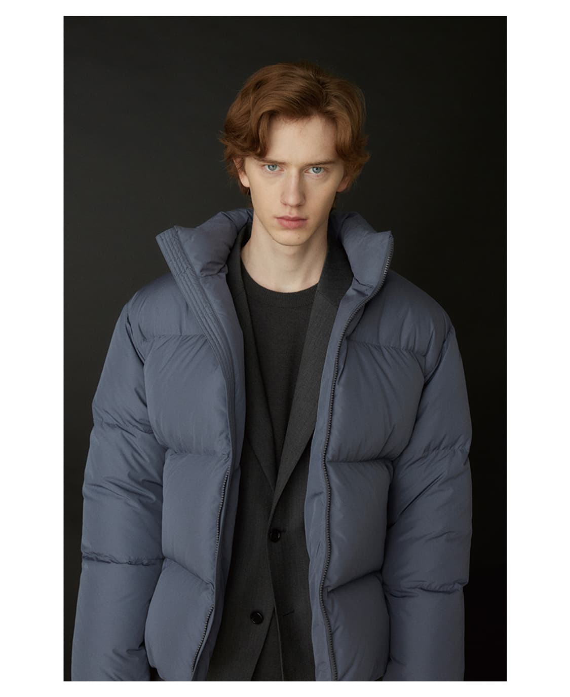 COOR 쿠어 구스다운 숏패딩 블루그레이(M) 상품이미지1