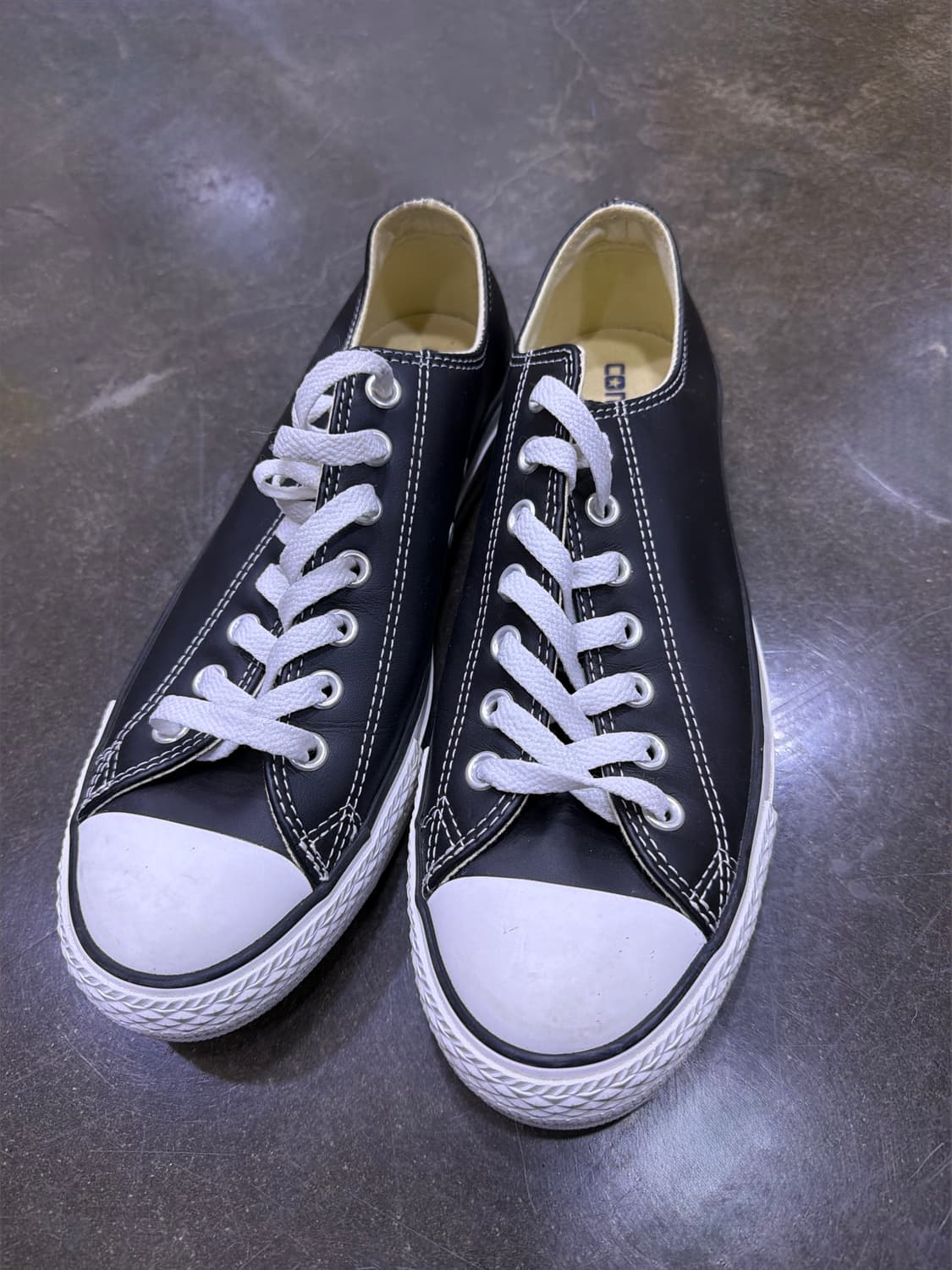 컨버스 올스타 척 테일러 블랙 레더 가죽 로우 스니커즈 270 상품이미지2