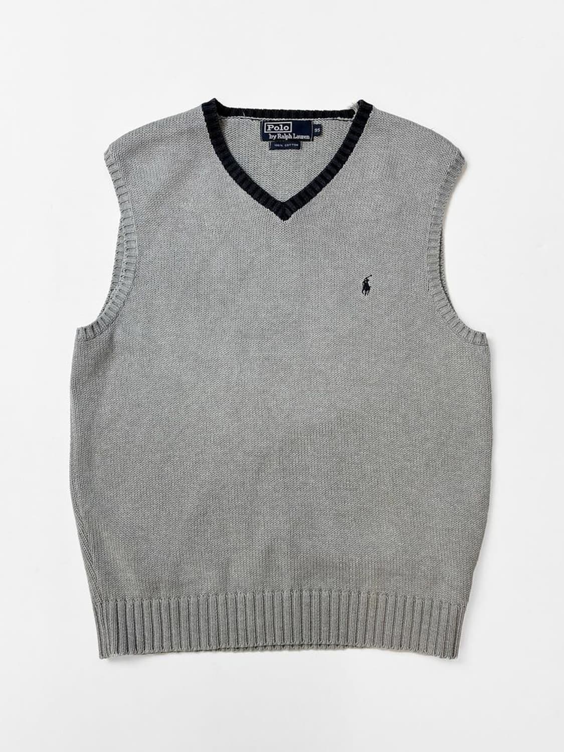폴로 랄프로렌 90s 코튼 배색 니트 조끼 PN5077 상품이미지1