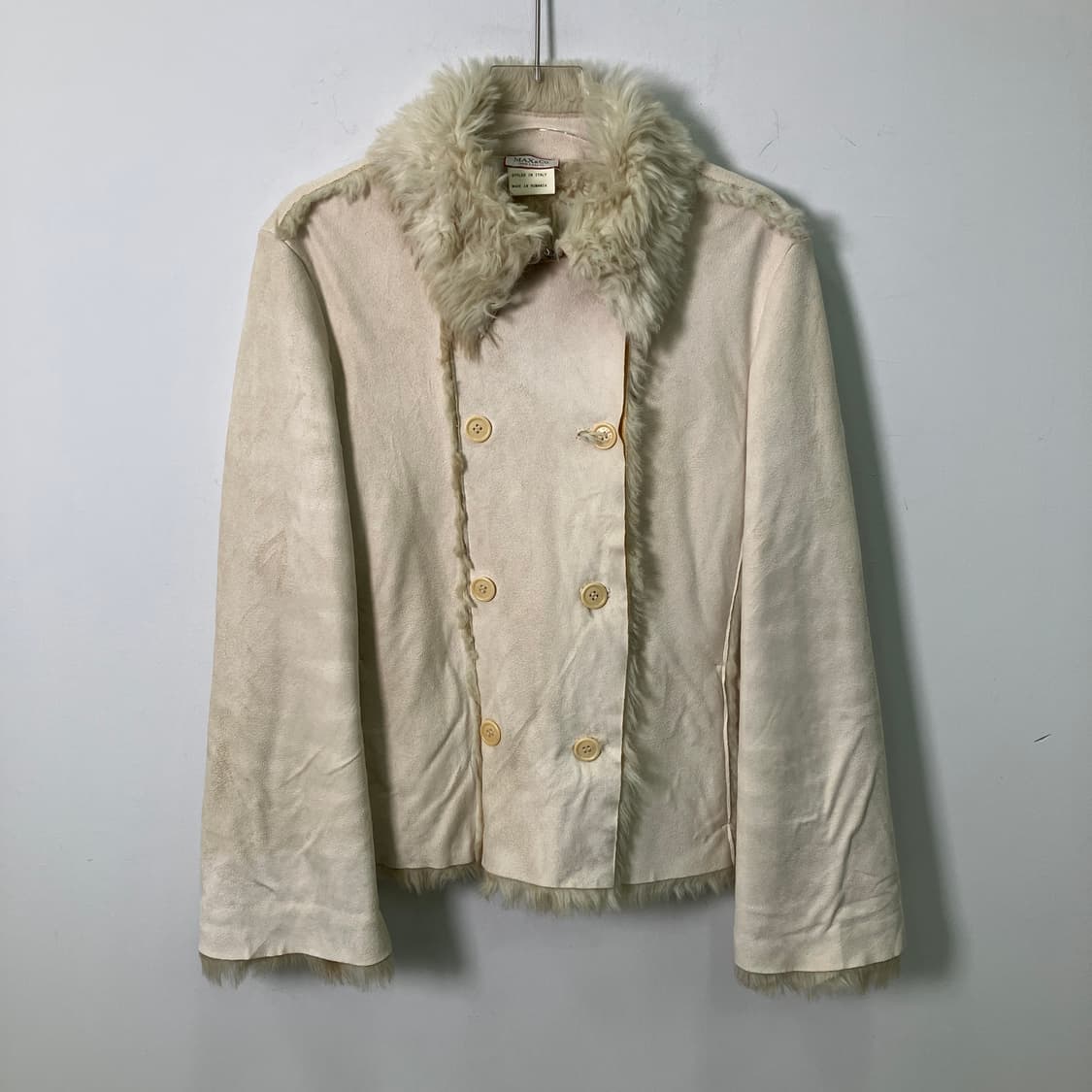 막스마라 막스앤코 아이보리 퍼 트리밍 스웨이드 무스탕 자켓 42 상품이미지1