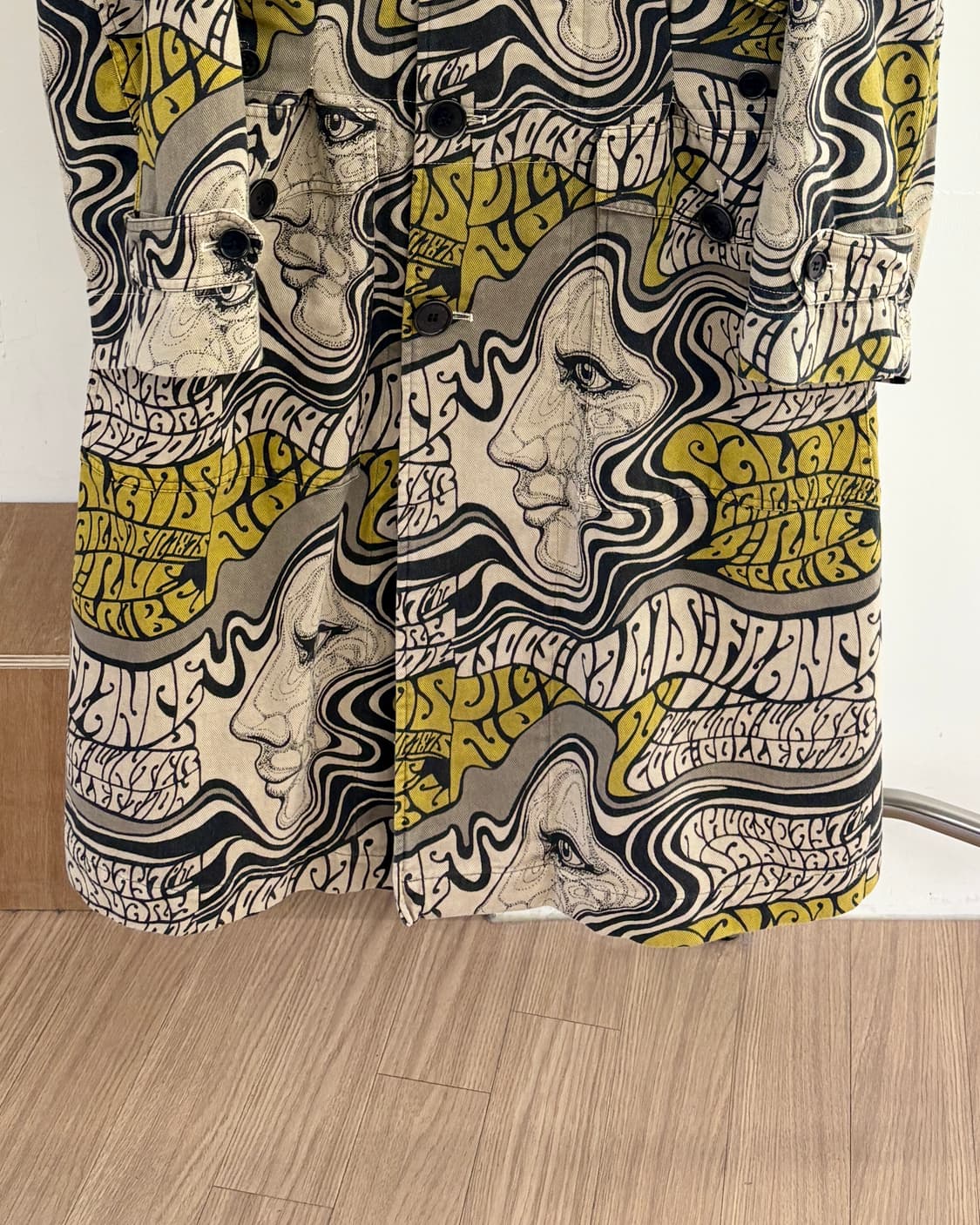 드리스 반 노튼 16AW 브라운 사이키델릭 프린팅 데님 코트 상품이미지5