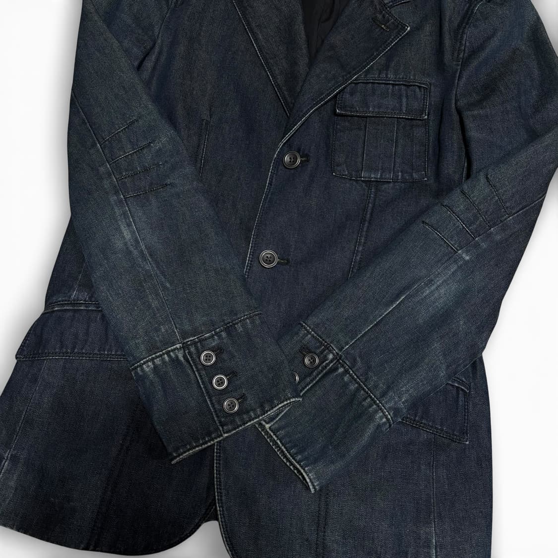 S 아르마니 익스체인지 인디고 데님 블레이저 자켓 상품이미지3